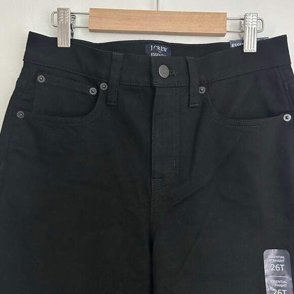 J. Crew Factory Women's Essential Straight Jean Black Stretch 26 T Tall New - Picture 3 of 8
